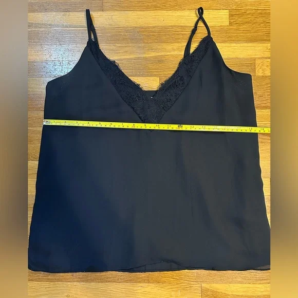 *last chance* Socialite | Women’s black tank top with lace v-neck - Picture 4 of 16